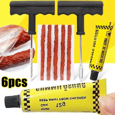 Kit de herramientas para reparación de neumáticos de coche con tiras de goma, juego de tapones para pinchazos de neumáticos sin cámara, accesorios de reparación para motocicletas, bicicletas y camiones