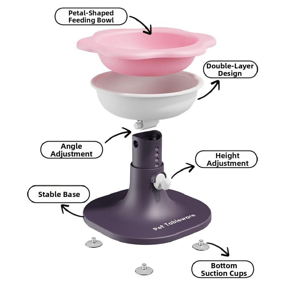 Creative Cat Food Water Bowl Cartoon Elevated Pet Feeder Bowl Pet Food Dispenser Wet Dry Food