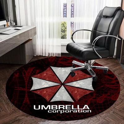 1 Stück Resident Evil Umbrella Corporation Logo Runder Teppich, Hergestellt aus Polyester, Perfekt zum Dekorieren von Bürostühlen, Wohnzimmern,fplt125