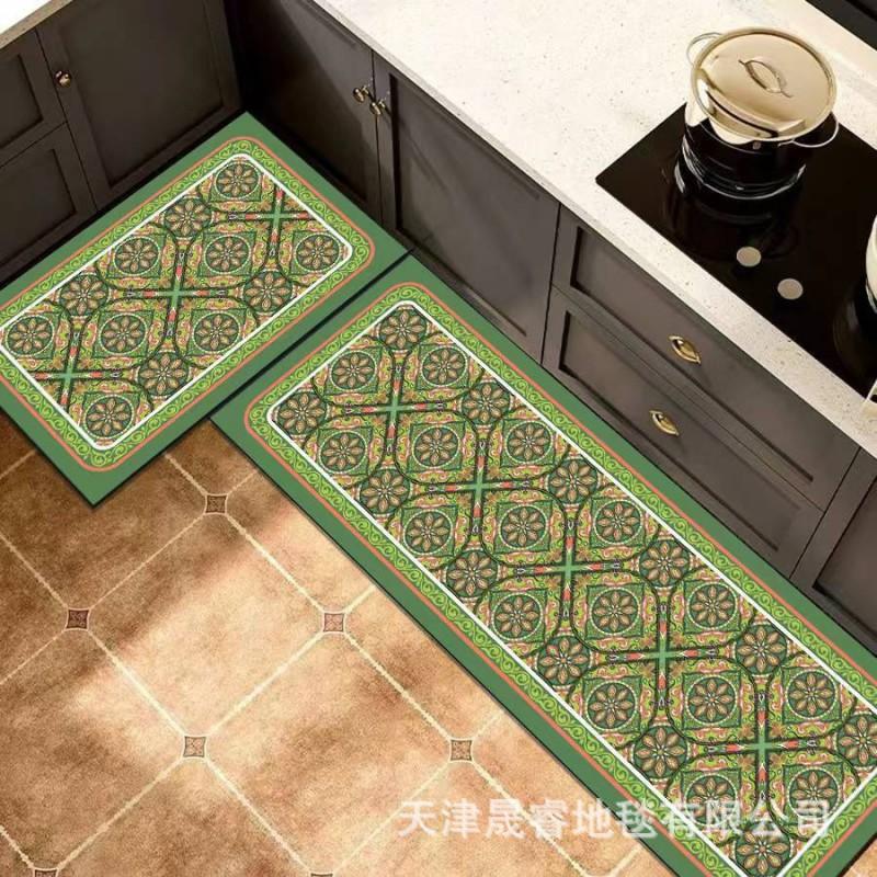 Kitchen Floor Mat Set Non-Slip Absorbent Diatomaceous Mud Rug Bohemian Style Dining Bathroom