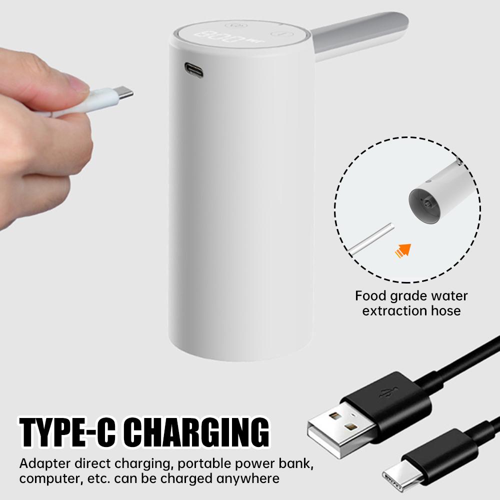 Digitalanzeige Wasserflaschenpumpe USB Wiederaufladbare Automatische Wasserspenderpumpe Tragbare Faltbare Elektrische Spenderpumpe