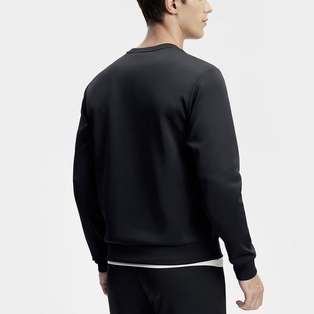 FILA Letter Print Fitness Pullover Knit Sweatshirt Men sweatshirt Deep-Black A11M411210F-BK