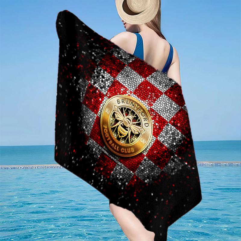1PC Brent-ford Football Club Crest Beach Towel - Soft,  Absorbent Microfiber, Lightweight, Ideal for The Beach, Parties, Travel, Camping Fan Gifts