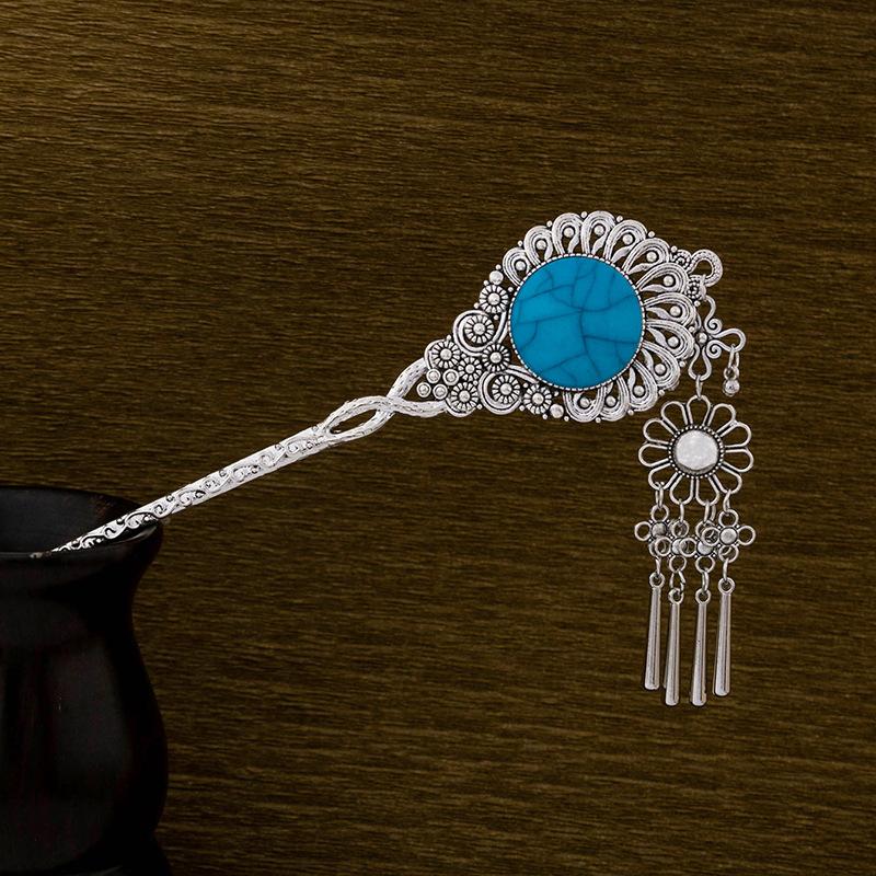 Retro Peacock Fringed Walking Hairpin, Miao Ethnic Style Butterfly Hairpin, Ancient Style Disc Hair Accessories For Women