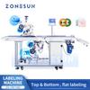 Automatic Double Sides Labeling Machine for Flat Surface Top and Bottom Labeler Cosmetic Carton Book Packing ZS-TB716Z