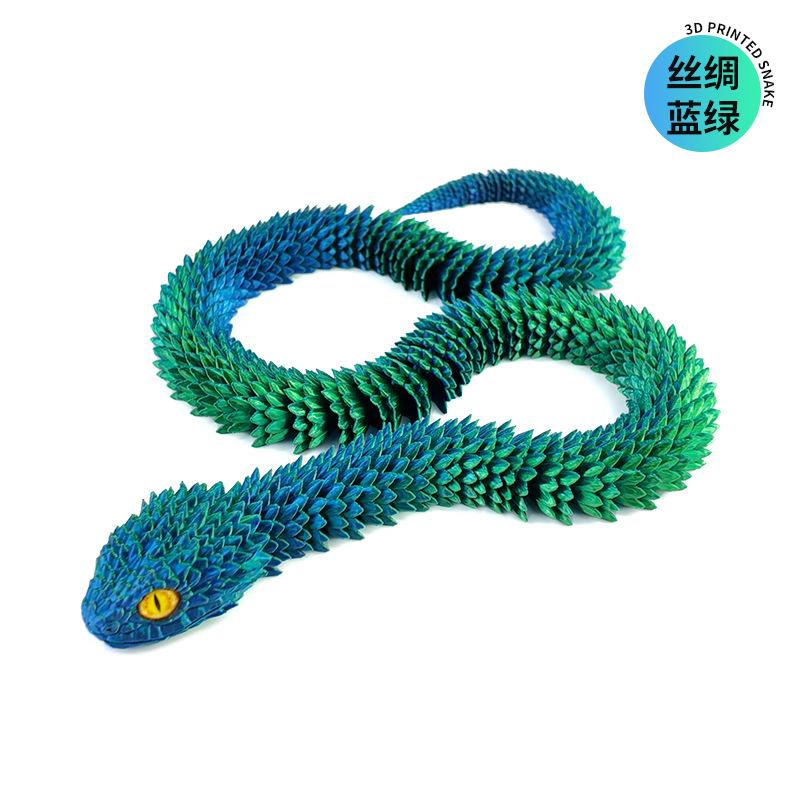 Artistic 3D Printed Snake Figurine with Movable Joints for Home Decoration