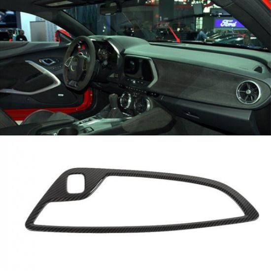 Carbon Fiber Center Console Dash Panel Cover Trim Frame For Chevy Camaro 2016+