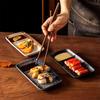 Japanese Style Grid Plate Ceramic Dining Plate For One Person Creative Ceramic Sushi Plate With Dipping Sauce Plate