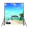 Sommer Meeresstrand Fotografie Hintergrund Tropischer Ozean Palme Sand Malerischer Hintergrund für Fotostudio Porträt Videoaufnahme Party Dekoration Requisiten