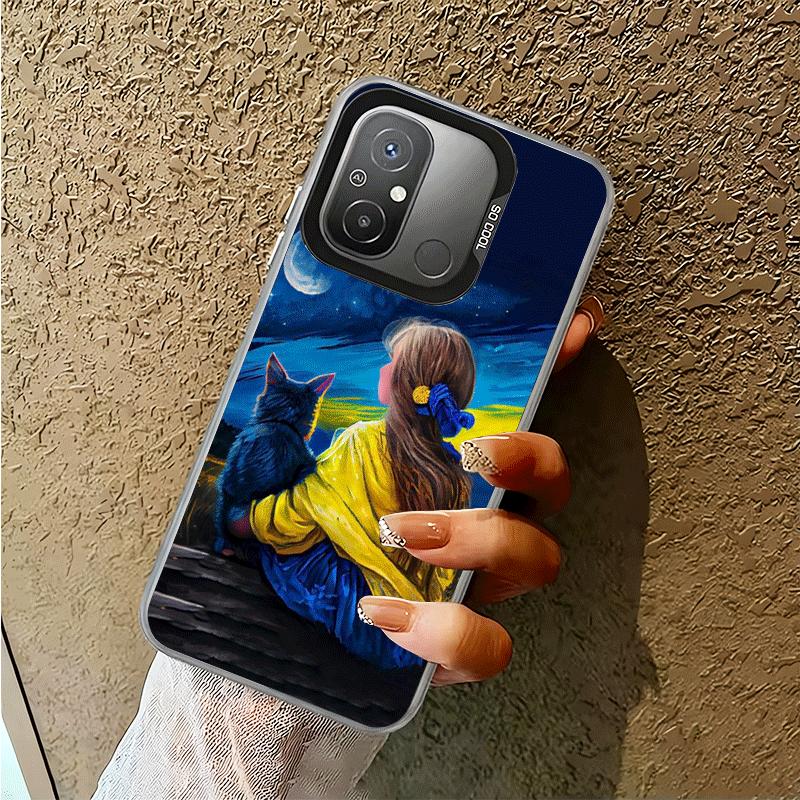 Blau Gelbes Ukrainisches Mädchen Stoßfeste Handyhülle für Xiaomi Poco X7 X6 X5 X3 Pro F7 Ultra M8 Redmi 15C 15 14C 13C 12C 10C 13 12