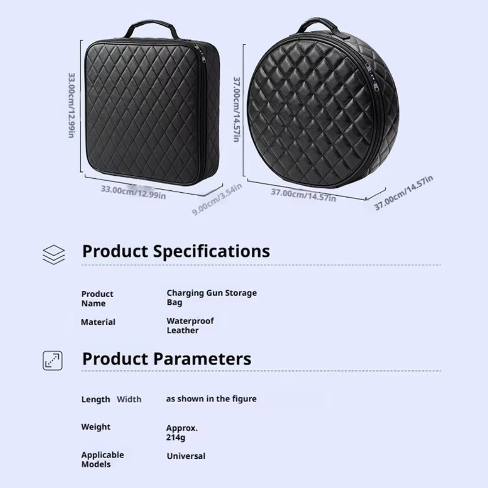 Electric Car Storage Carry Bag Waterproof Shockproof Charger Plugs Storage Bag Car Charging Cable Sockets Fire Retardant