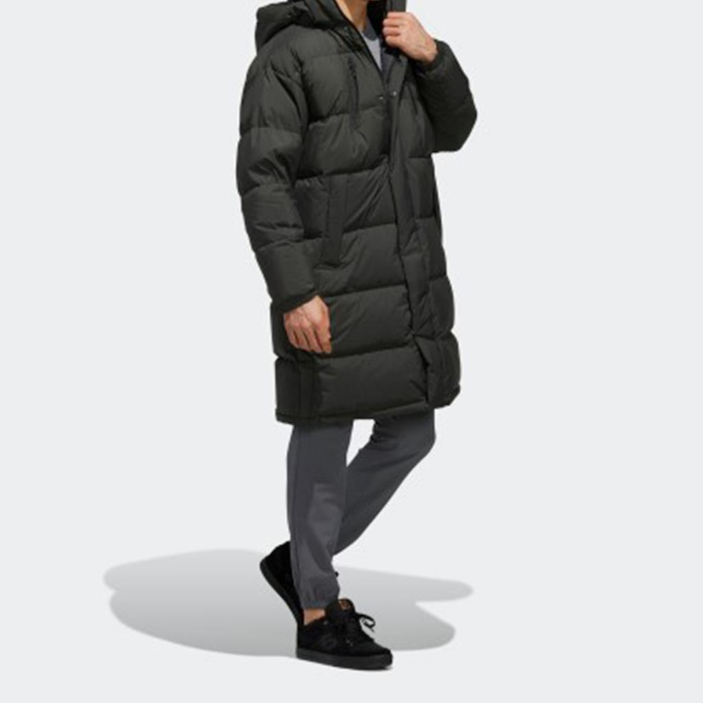 Adidas Пуховая куртка с капюшоном средней длины для занятий спортом на открытом воздухе, мужская верхняя одежда, темно-коричневый EH4007
