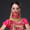 Performance-Schleier, durchsichtiges Netz, mit Pailletten und Perlen verziert, Bauchtanz, Tribal-Gesichtsschleier, Retro-chinesischer Stil, Hanfu-Requisite, Halloween-Kostümzubehör
