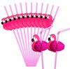 50 Fluorescent Umbrella Straws for Hawaiian-Themed Party Decoration and Craft