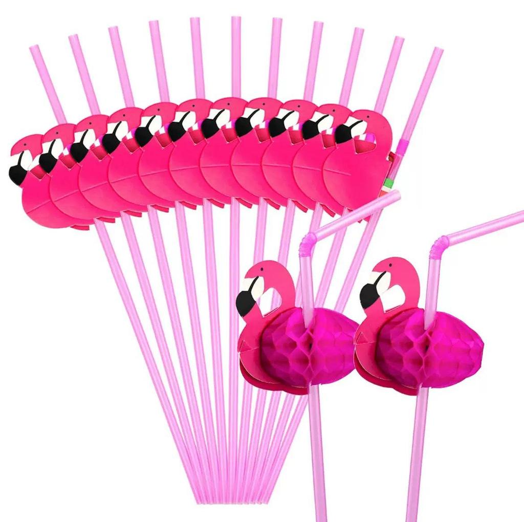 50 Fluorescent Umbrella Straws for Hawaiian-Themed Party Decoration and Craft