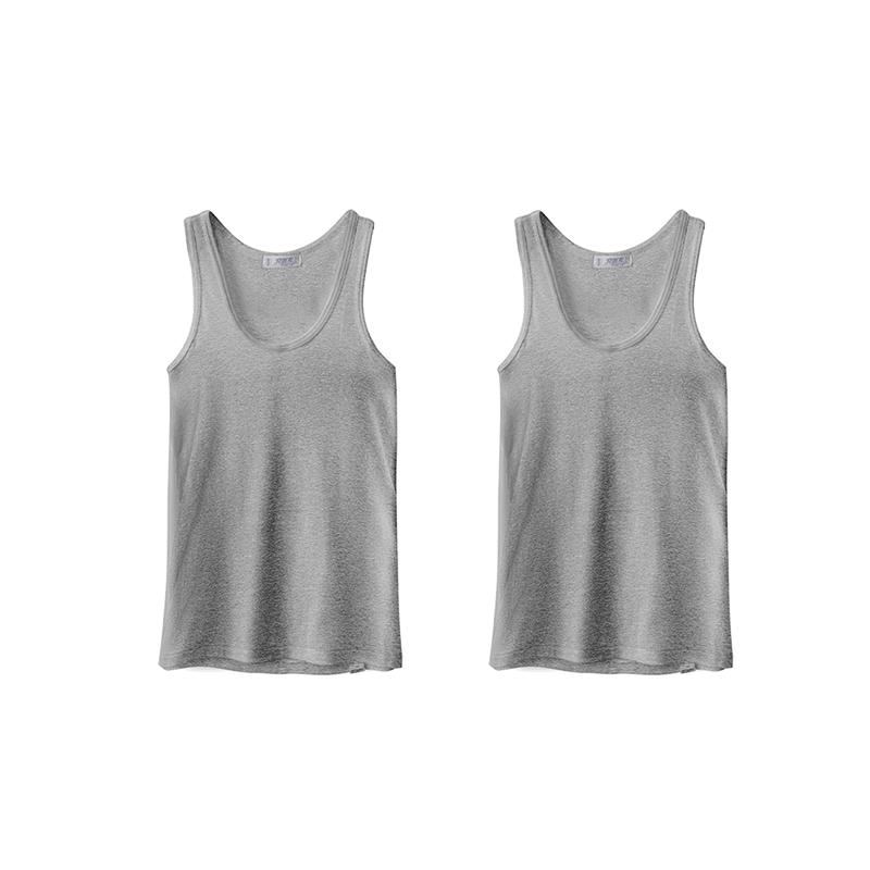 Men's 100% Cotton Ribbed Slim Fit Vest 2-Pack