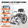 Shower Wheelchair 17.5in Al Alloy Commode Bathroom Wheelchair for Disabled