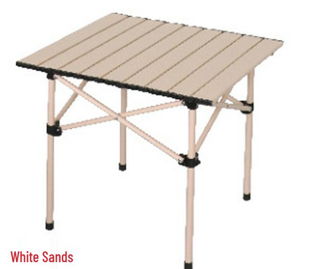 Adjustable Height Portable Folding Camping Table - Egg Roll Design