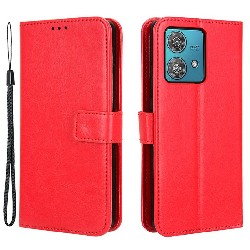 

For Motorola Edge 40 Neo 5G Case Full Protection Wallet Phone Leather Cover Red