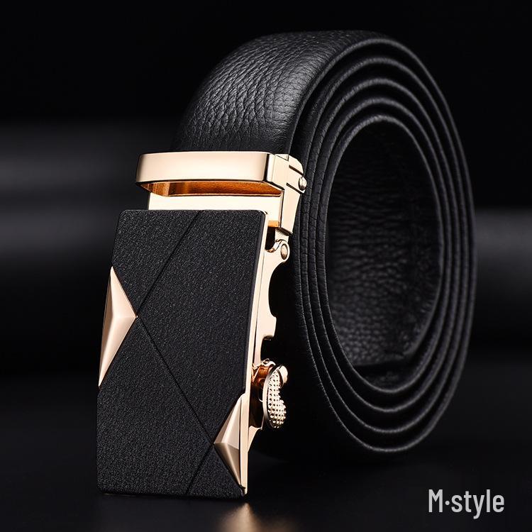 

Мужской модный ремень с автоматической пряжкой из натуральной коровьей кожи для деловой и повседневной носки. 110 cm