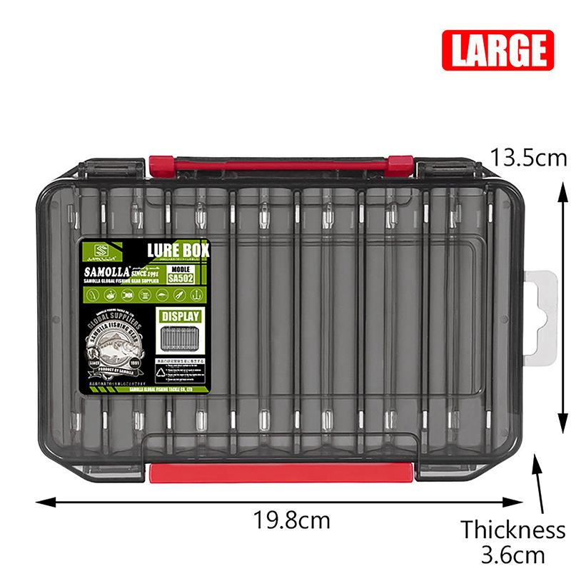1PC 12 Compartments Fishing Tackle Organizer With 2 Buckle Plastic Clear Storage Case Double Sided Fishing Lure Boxes