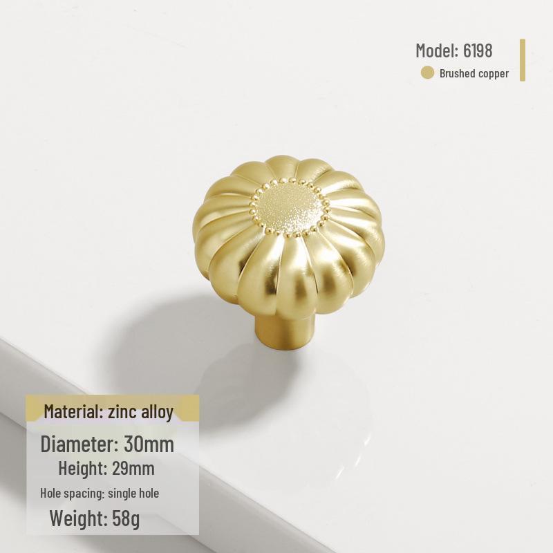 French Modern Gold Zinc Alloy Cabinet Handle