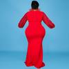 Europejska i Amerykańska Sukienka Damska Plus Size z Rękawami z Cekinów