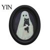 Vintage Style Halloween Decor Ghost Wall Art, Cute Table Sign, Oval Framed Dark Academia Picture, Decorative Art for Mantel Living Room Bedroom