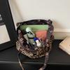 Borsa Tote Double-Face Stampa Leopardo Borsa a Spalla da Donna Borsa di Grande Capacità
