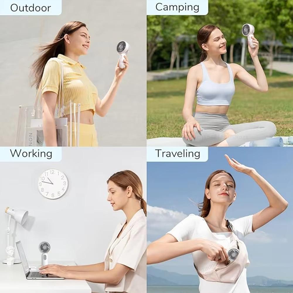 Low Noise Handheld Fan Mini Pocket Fan Household USB Rechargeable Fan  Camping