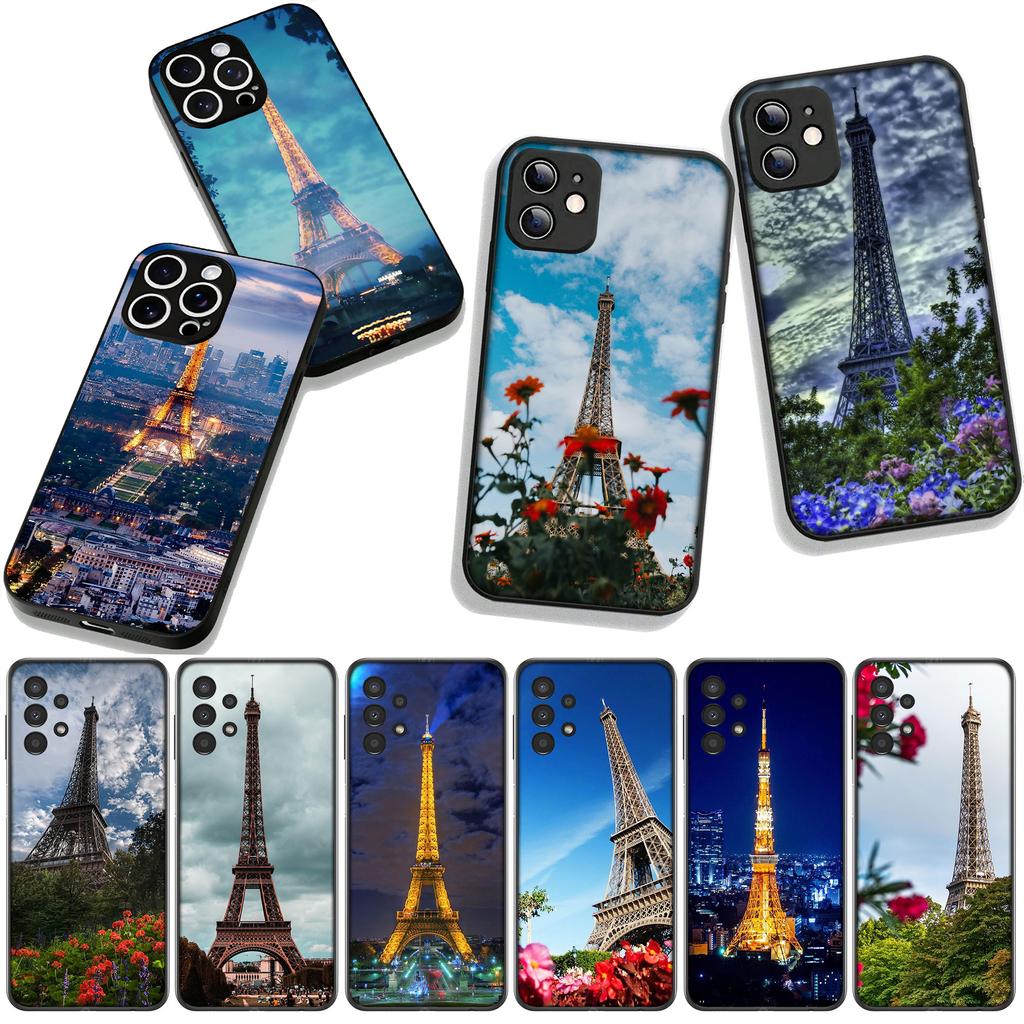 Love Paris Eiffel tower pink Phone Cover Case for Apple iPhone 16 15 14 Plus 13 12 Mini 17 Pro Max + ProMax 16E Air 16+ Casing