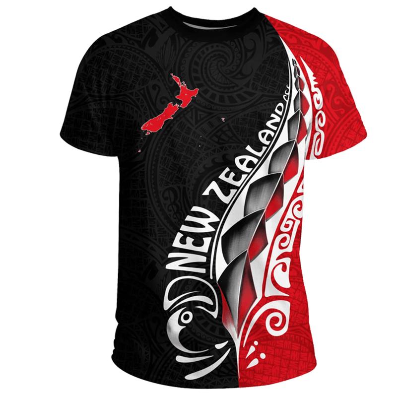 New Zealand Flag Map Graphic T Shirts Silver Fern National Emblem