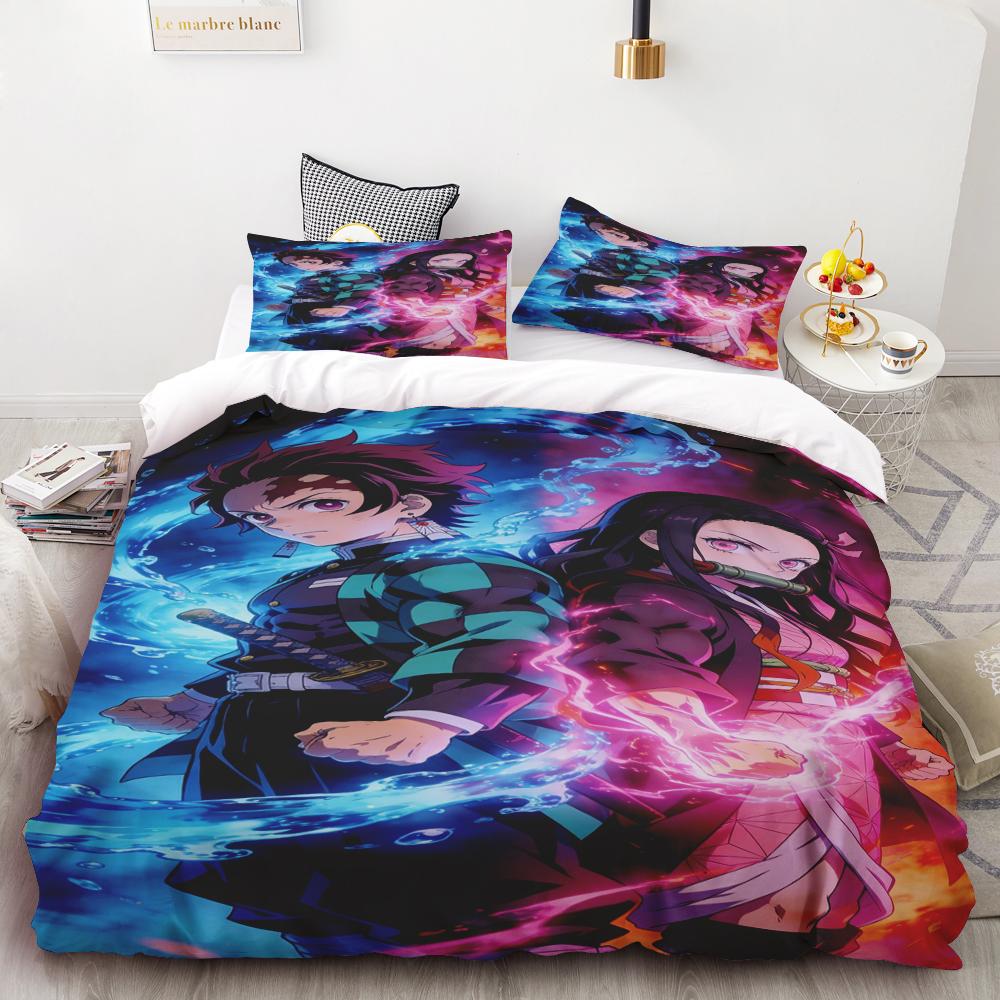 Duvet Cover Kamado Nezuko Demon Slayer Bedding Set Set Single Twin Full Queen Size Kids Girl Boys Gift Queen/King comfortable