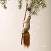 Realistic Foam Squirrel Hanging Ornament Christmas Tree Decor Woodland Animal Figurine with Faux Fur Tail Pine Cone Home Decor