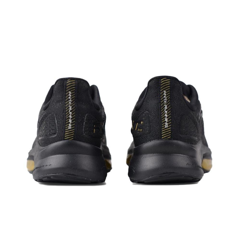 Anta Comfortable Versatile Shock Absorbing Non-Slip Wear-Resistant Waterproof Low-Top Running Shoes Men sneaker Black Gold 112145587-6