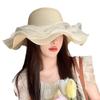 New Summer Wavy Straw Hat Fashionable Windproof and Breathable Versatile Sun Hat Women's Ultraviolet Sun Protection Sun Protection Hat