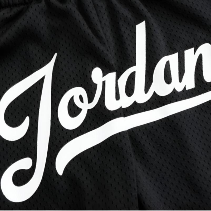 Jordan Letter Print Elastic Waist Knitted Shorts Kids Shorts Black JD2422026GS-002