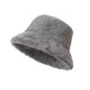 Solid Color High-end Plush Bucket Hat Women's Warm and Cold-proof Versatile Fashion Outdoor Travel Must Have Big Head Circumference Basin Hat
