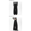 Men Black Pleated Loose Wide Leg Straight Casual Suit Pants