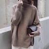 Long-Sleeve Loose High-Neck Sweater Top