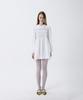 COSMOSS Smocked Collar Mini Dress (White)
