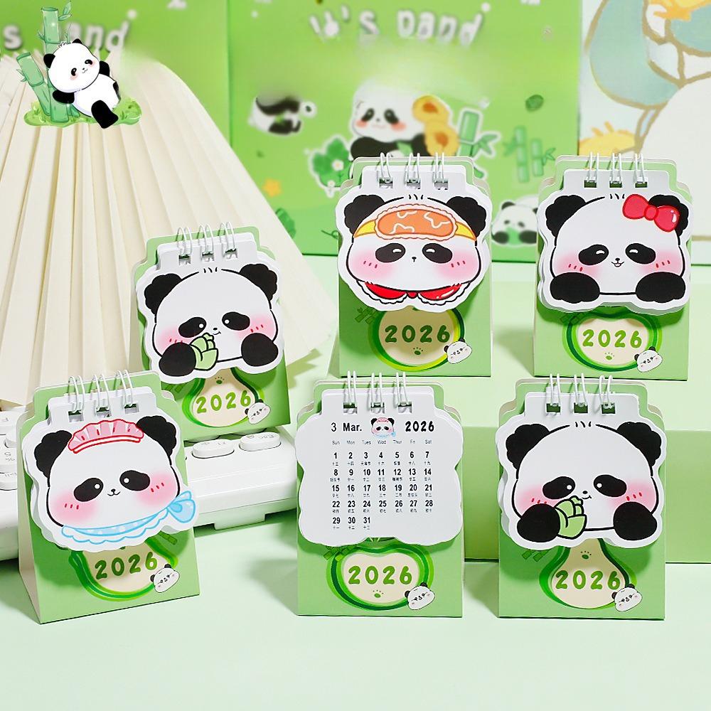 Cute Red Panda 2026 Mini Desk Calendar Compact and Portable Creative Desktop Ornaments Mark Notes Small Calendar Gift Lovely