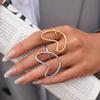 Edelstahlring für Damen Luxus Gold Silber Farbe Herz Hohl Verstellbarer Ring Wasserdicht Finger Schmuck Zubehör
