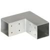 Vidaxl L-Shaped Connectors, 4 Pcs., Galvanized Metal, 71X71 Mm