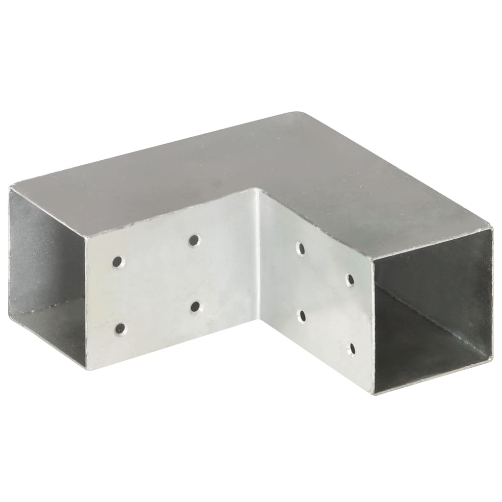 Vidaxl L-Shaped Connectors, 4 Pcs., Galvanized Metal, 71X71 Mm