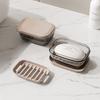 Light Luxury Soap Box with Lid Double Drain Box Household Soap Box Toilet Countertop Soap Rack Bathroom Shelf