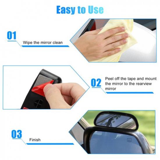 2x 360° Blind Spot Mirror Wide Angle Rear View Car Side Mirror for Car Truck SUV