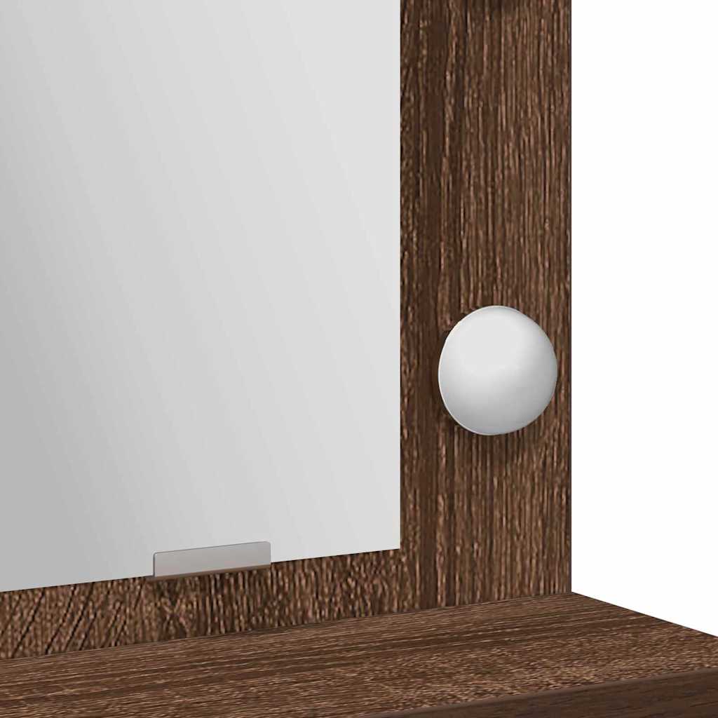 Makeup Table Brown Oak Effect 50 x 41 x 135 cm Particleboard