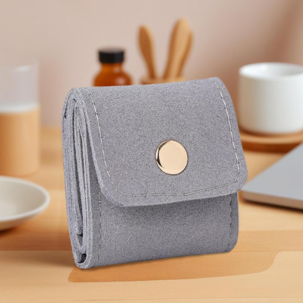 Foldable Travel Jewelry Organizer Elegant Pouch with Divided Compartments for Earring Ring Bracelet Gift for Women Men Grandma