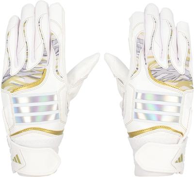 Adidas Batting Junior White X JL LBG905 Baseball/Softball Gloves, Gold,